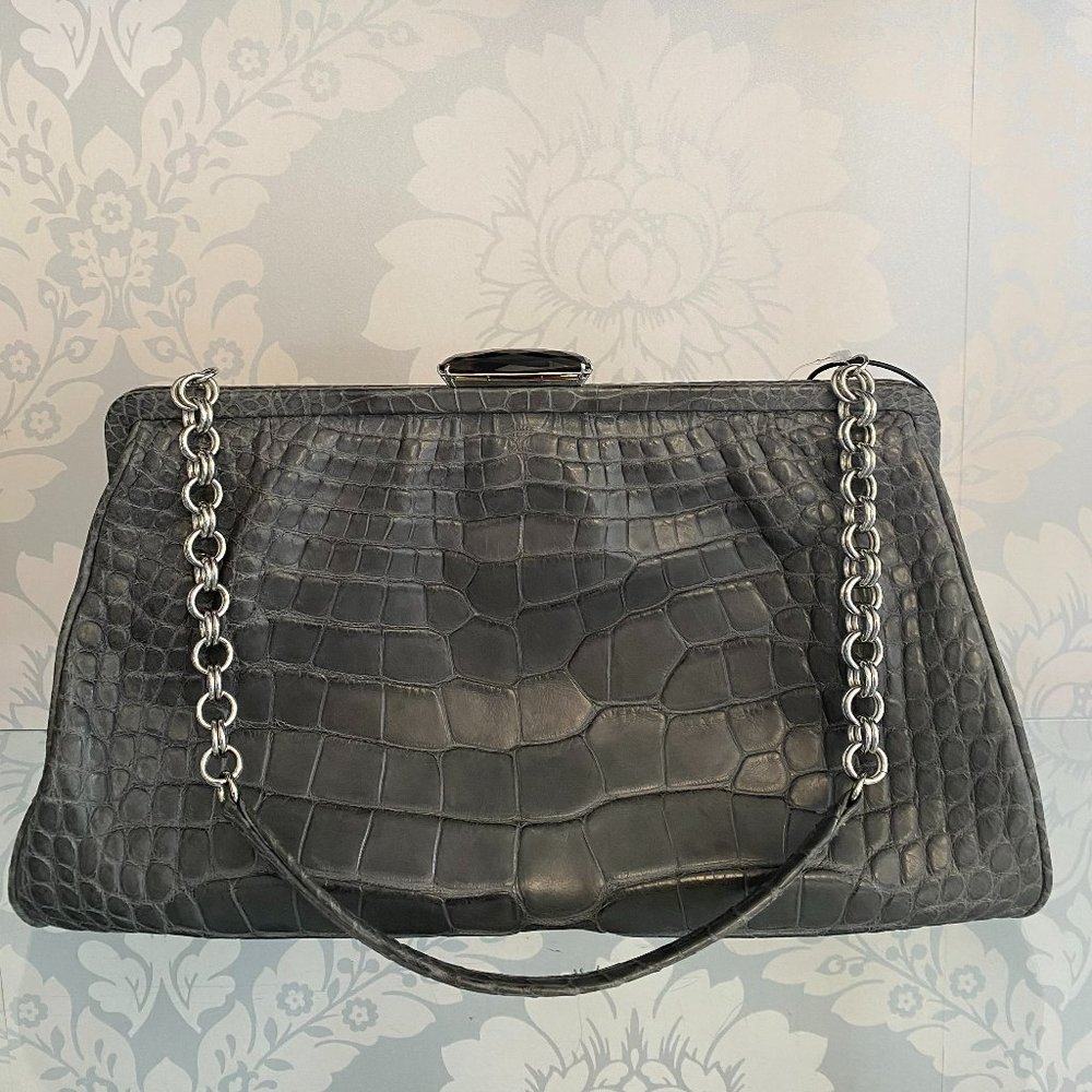 DARBY SCOTT Crocodile Skin Clutch/Shoulder Bag